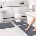 thumbnail image 4 of aoksee Bath Rugs for Bathroom Floor 3 Piece Toilet Mats Soft Bath Mat, Bathroom Rugs for 3 Pc, Soft Comfortable, Water Absorption, Non-Slip, Thick, Machine Washable, Easier to Dry, 4 of 5