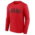 thumbnail image 2 of Men's Red Miami University RedHawks Arch Long Sleeve T-Shirt, 2 of 3
