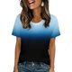 thumbnail image 5 of Ceisia Men's Slim Fit Blue-Black Gradient Print Crew Neck T-Shirts, Breathable Stretch Casual Sports Tops Gifts, 5 of 9