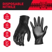 Grease Monkey Disposable Nitrile Gloves, Black, Latex Free, Large, 20 Count
