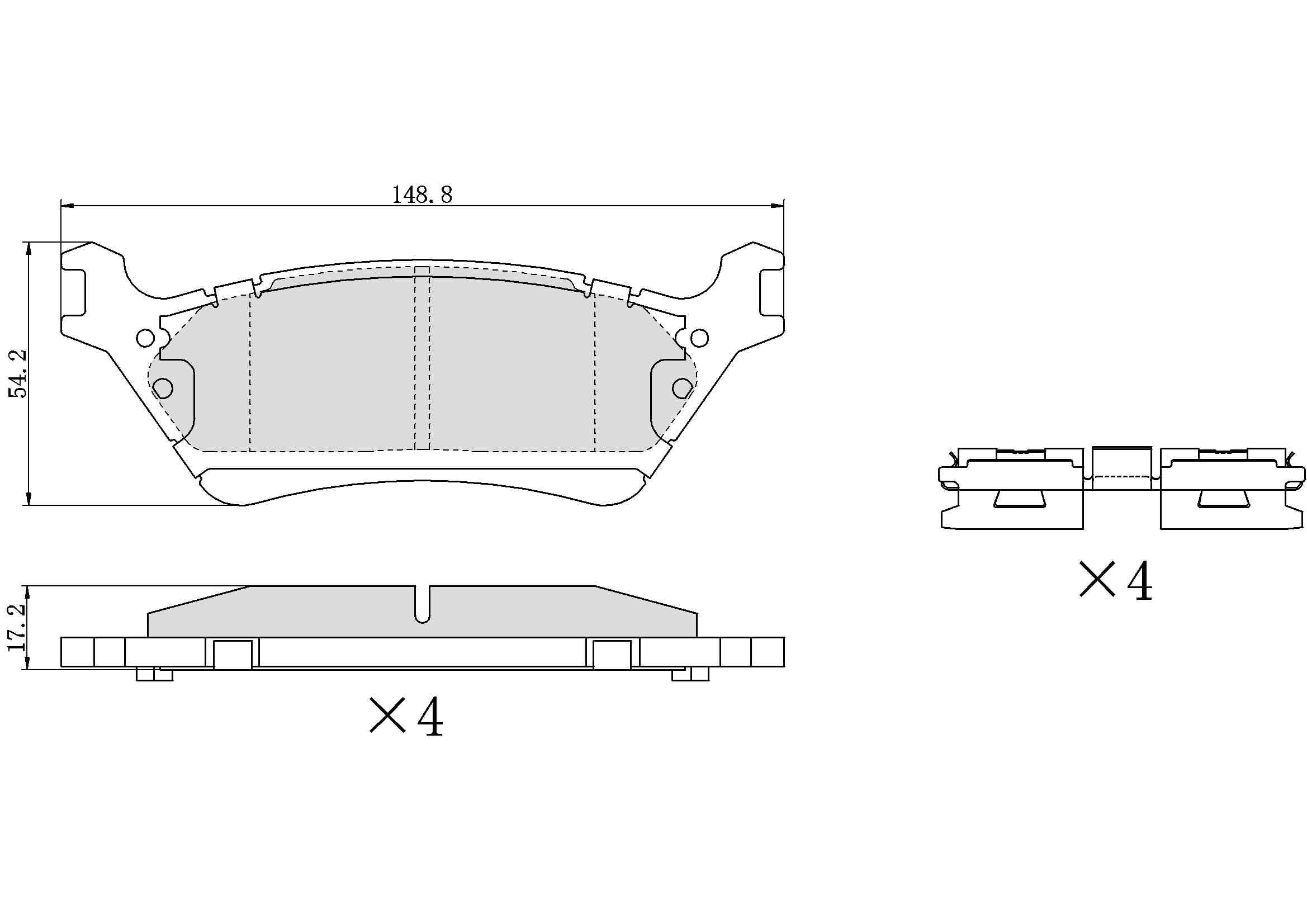 UltraHC 700 Brake Pad Set, Rear HC7.1602.0.C, Ford F-150 2018-2011
