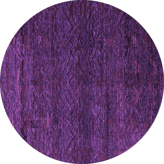 Ahgly Company Indoor Round Abstract Purple Modern Area Rugs, 7' Round