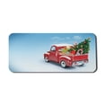 thumbnail image 1 of Christmas Computer Mouse Pad, Classical Pickup Truck Tree Gifts and Ornaments Snowy Winter Day Image Print, Rectangle Non-Slip Rubber Mousepad X-Large, 35" x 15" Gaming Size, Blue Red, by Ambesonne, 1 of 2