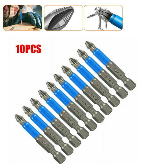 MTP 10 Phillips Anti Slip Magnetic #2 Screw Driver Bit Quick Release 1/4 Hex Shank