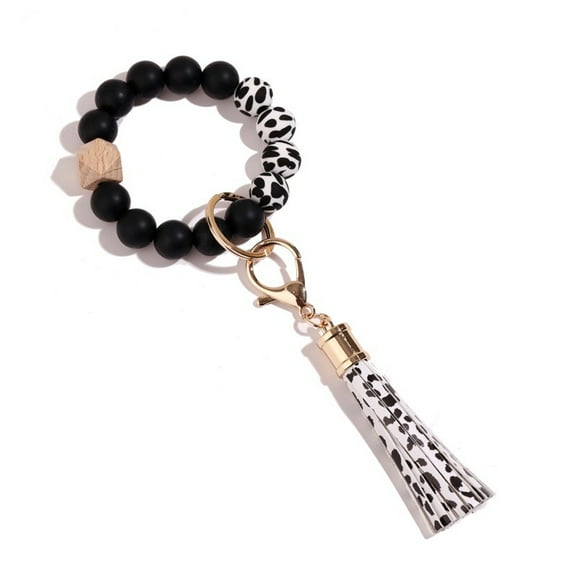 Silicone bead bracelet, key chain pendant