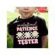 thumbnail image 1 of Professional Patience Tester" Girls' Cotton Tee - Soft & Comfy Casual Summer Top with Fun Geometric Pattern, Machine Washable, Black with Pink & White Print, Loose Fit Round Neck T-Shirt for, 1 of 7