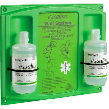 North Safety 672192 Honeywell Eye & Face Wash 16 oz Two Bottle Station - Green