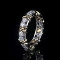 thumbnail image 4 of 1pc Stylish Golden Hip-hop Ring with White Zircon Inlay - Perfect for Men and Women's Fashion and Weddings, 4 of 4