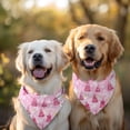 thumbnail image 2 of Dog Bandana 2 Pack,Pink Christmas Tree Pattern Bandanas for Dogs,Cat Bandana,Small/ Large Dog Bandana 2 Size,Dog Bandanas Girl Boy, 2 of 6