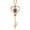 Amethyst, February, variant on 0.55 Ct Round Red Garnet 18K Yellow Gold Plated Silver Key Pendant With Chain