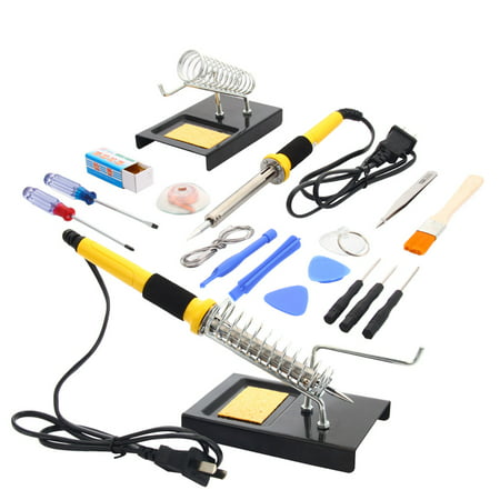 Zimtown 18in1 110V 60W Rework Electric Solder Soldering Iron Tool Kit with Stand (Best Type Of Solder)