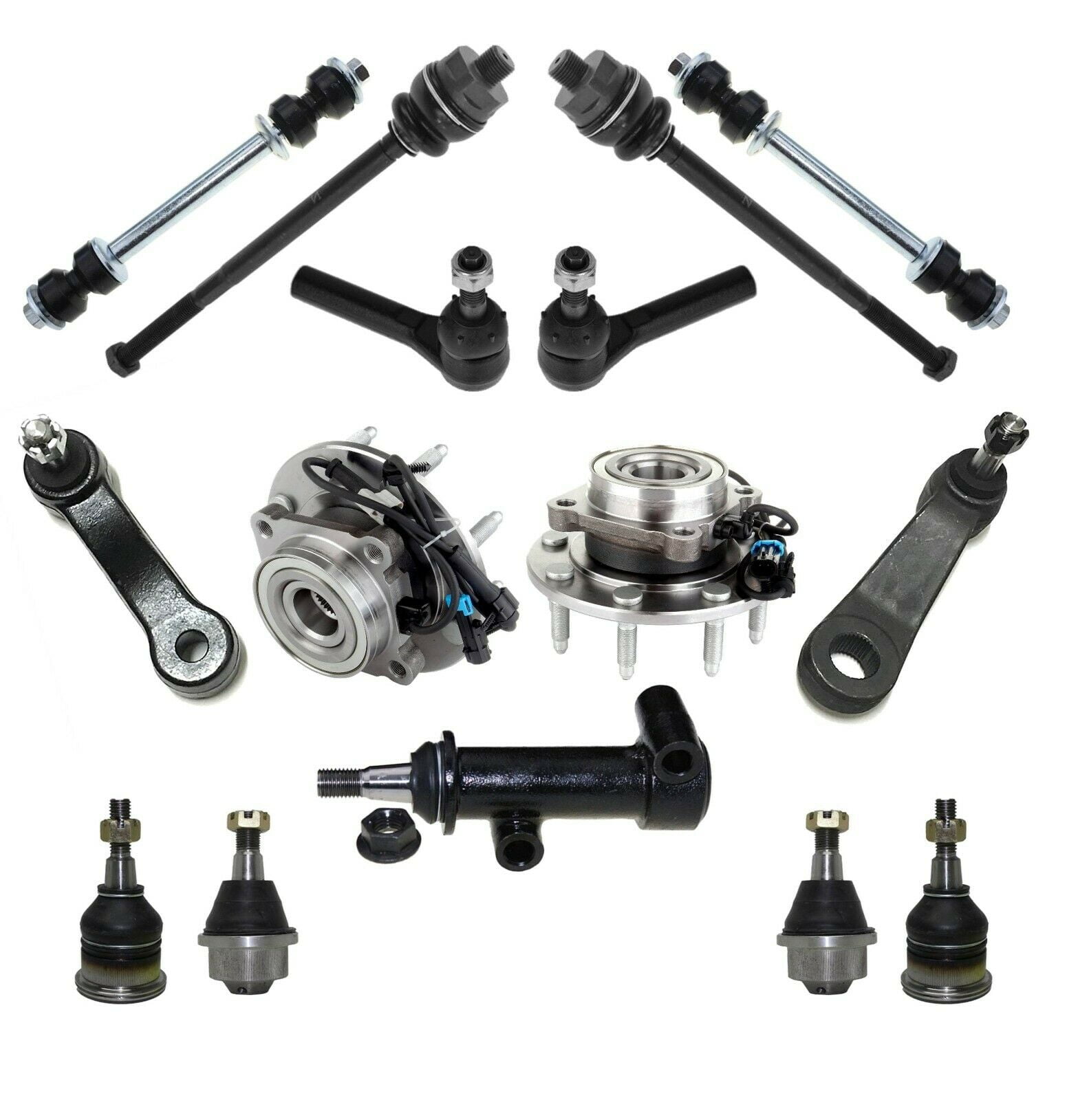 15 Pc Front Wheel Hub & Bearing Assemblies Upper & Lower Ball Joints