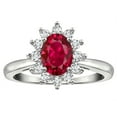thumbnail image 2 of Star K � Classic Oval 7x5 Lady Diana Halo Created Ruby Ring, 2 of 9