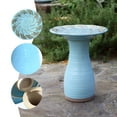 thumbnail image 4 of LuxenHome 20 Inch Ceramic BirdBath for Outside, Elegant Tall Outdoor Bird Bath with Leaf Pattern, 4 of 8