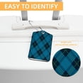 thumbnail image 3 of Luggage Tag, Travel Tags, Handbag Tag - Square PU Leather 2 Pack with Privacy Cover and Stainless Steel Ring - Suitable for Travel, Backpack, Handbag [Amazon Approved] Tartan Plaid Cross, 3 of 7
