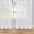 thumbnail image 5 of 2 Pcs Jacquard Tulle Window Curtains, Faux Linen Textured Solid Grommet Voile Sheer Curtains, 5 of 8