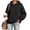 Black, variant on Womens Oversized Hoodie Solid Color Long Sleeve Pullover Sweatshirt With Kangaroo Pocket Casual Loose Fit Hooded Top Navy M