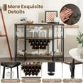 thumbnail image 6 of Costway  Cabinet Bar Table  Rack Table for Drinks Glasses with Power Outlets Brown, 6 of 10