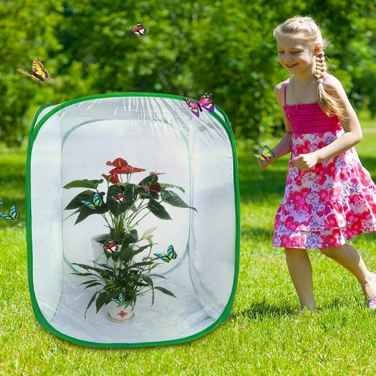 Tall Large Butterfly Habitat Cage Collapsible Terrarium Pop-up Lnches ,  Insect and Butterfly Net for Raising Inserts