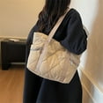 thumbnail image 5 of Large Tote Bag for Women with Zipper, Lightweight Puffy Tote Bag Quilted Shoulder Bag Handbag for Travel, Work, Gym, 5 of 10