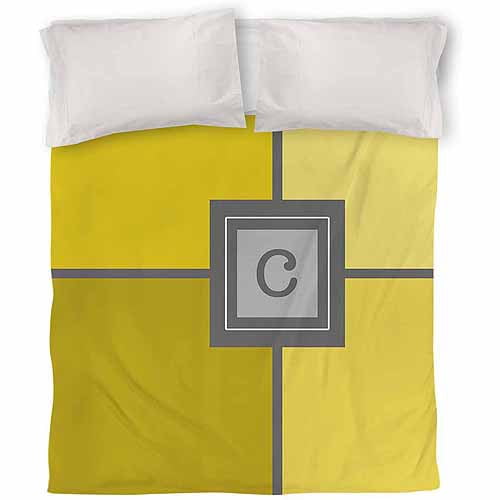 IDG Grid Monogram Yellow Duvet Cover