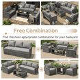 thumbnail image 3 of AECOJOY 7 Pieces Outdoor Furniture Set with Two Storage Boxes, Rattan Wicker Sectional Sofa Couch Patio Conversation Set, Grey, 3 of 9