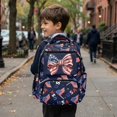 thumbnail image 3 of KEIAHUAN Patriotic Bow Boys Backpack, Fits 14 Inch Laptop with Dual Stretch Side Pockets, Large Capacity 17 Inch Student Backpack for Girls Kids Daily Back to School Use, 3 of 7