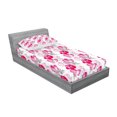 thumbnail image 2 of Ambesonne Floral Fitted Sheet & Pillow Sham Set, Watercolor Poppy Romance, Twin, Magenta Pink Grey, 2 of 2
