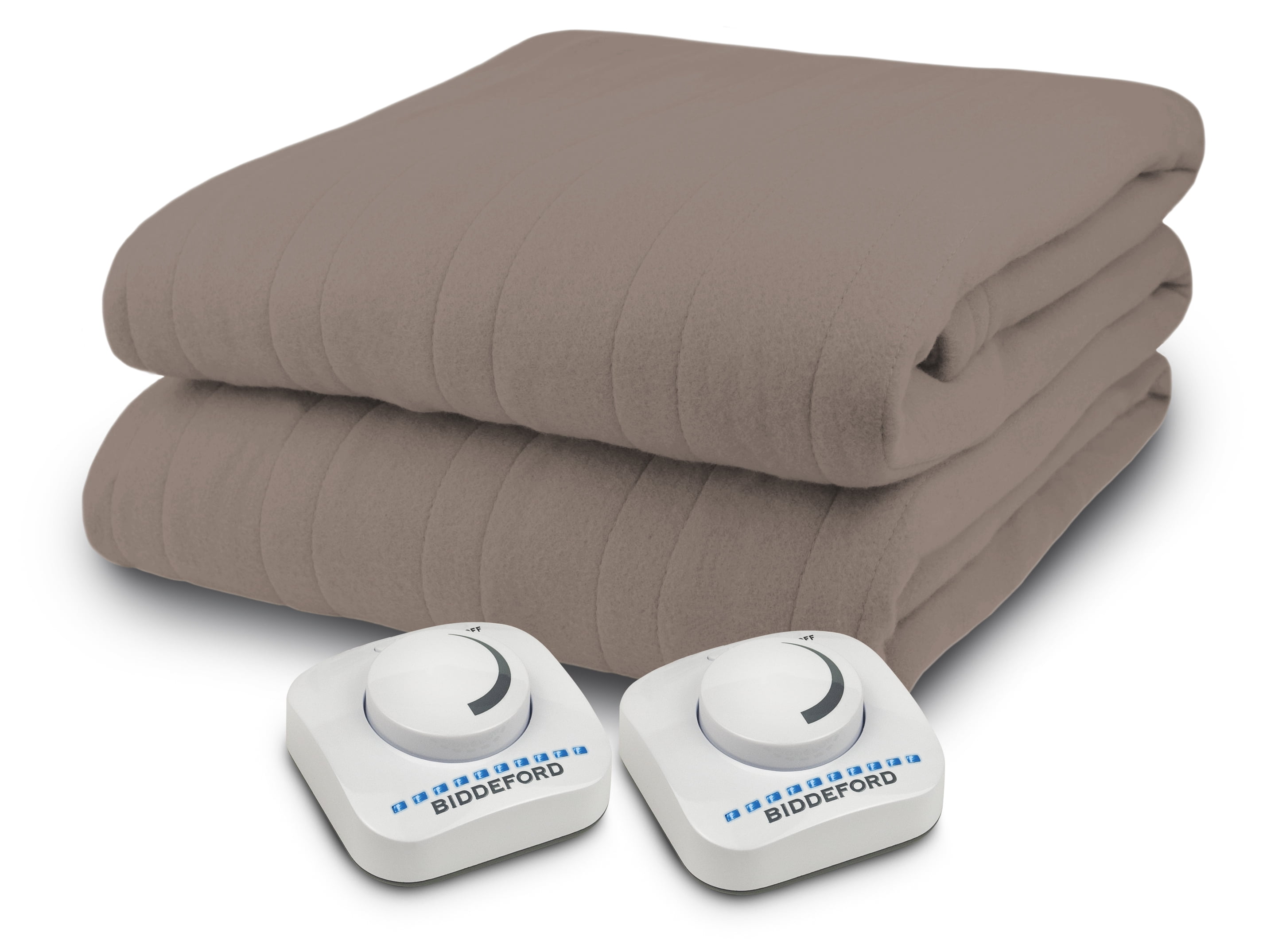 Electric Heated Blanket Sherpa Solid Color Analog Controller Automatic Shutoff 