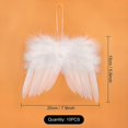 thumbnail image 3 of - Paquete de 10 minialas de ángel, adorno colgante para árbol de Navidad, decoración para fiestas navideñas (blanco, 20 x 15 cm), 3 of 5