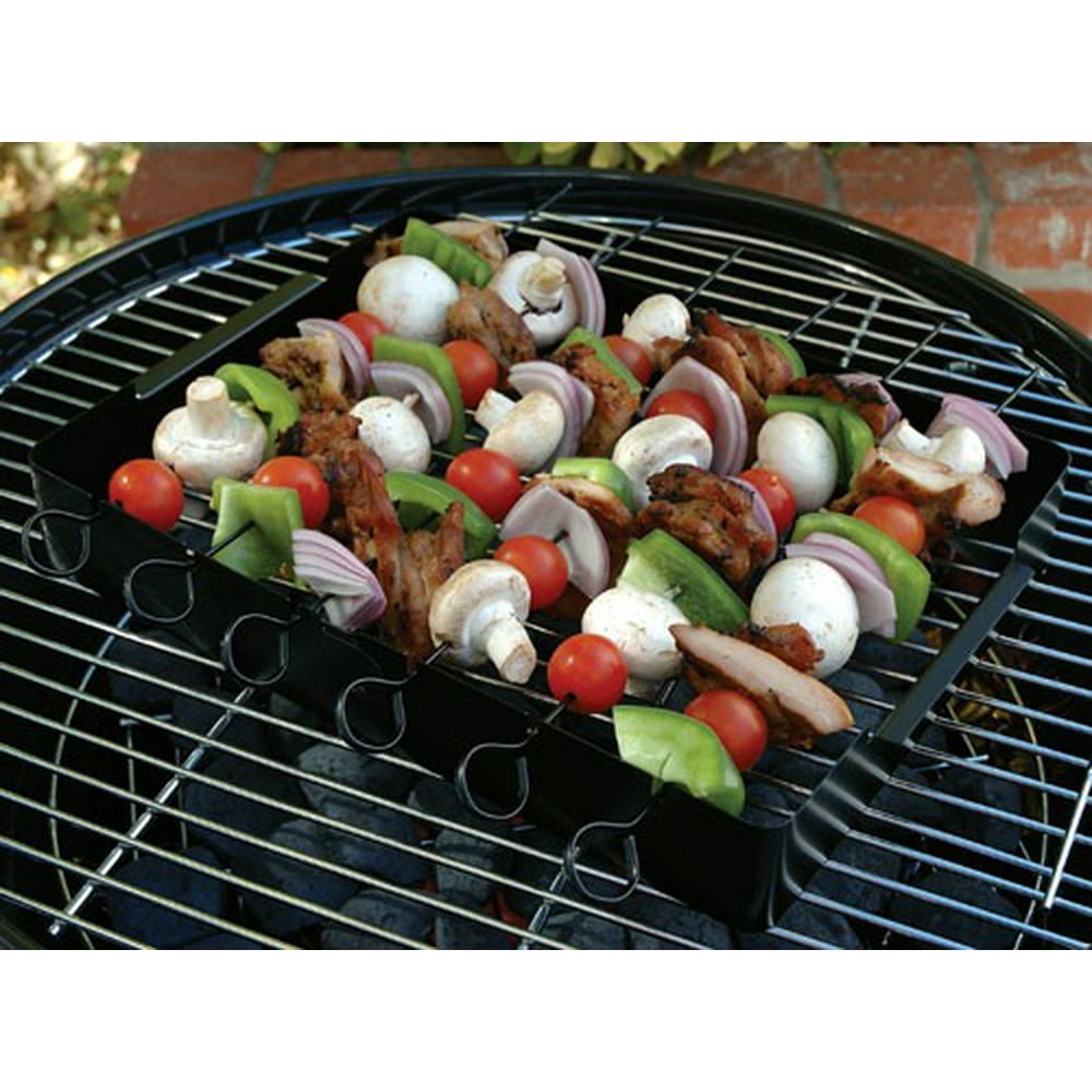 Charcoal Companion NonStick Kabob Rack with Six Skewers