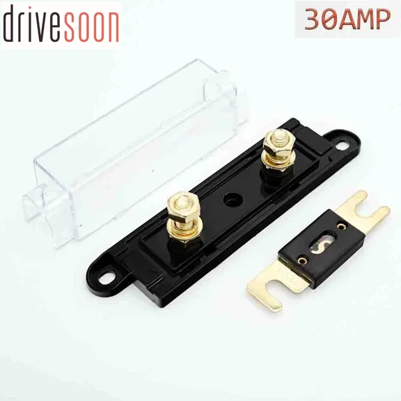 New Car Audio Anl Fuse Holder Inline Fuse Block 0/2/4 Gauge Awg In & Out 30 Amp