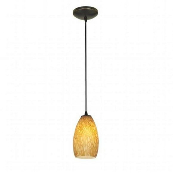 Accesslighting 28012-3C-ORB-BRST Cordon de Champagne Brun Verre de Pierre Pendentif LED&44; Huile Frotté Bronze