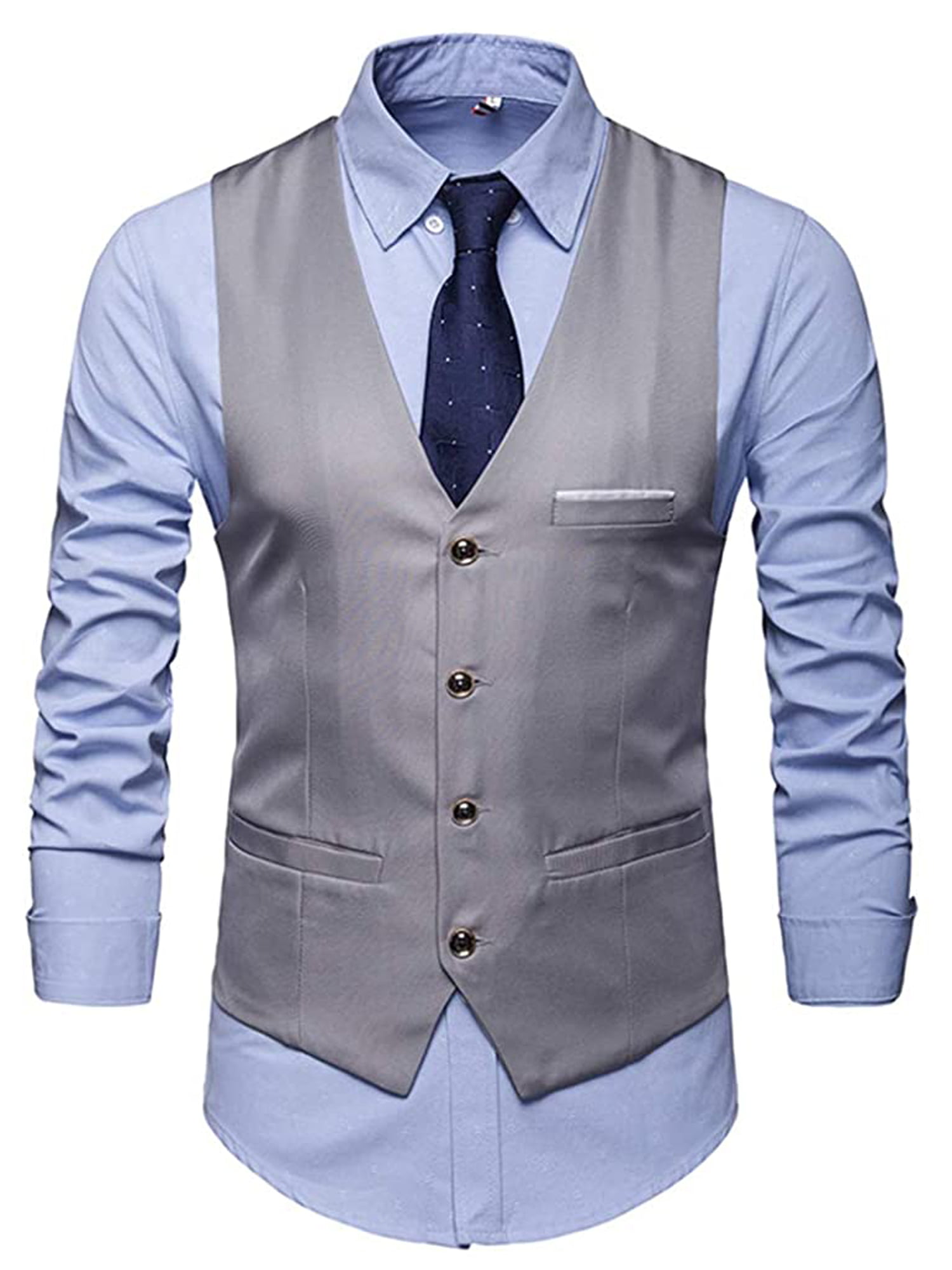 Luethbiezx - luethbiezx Men's Formal Business Slim Fit Chain Dress Vest ...