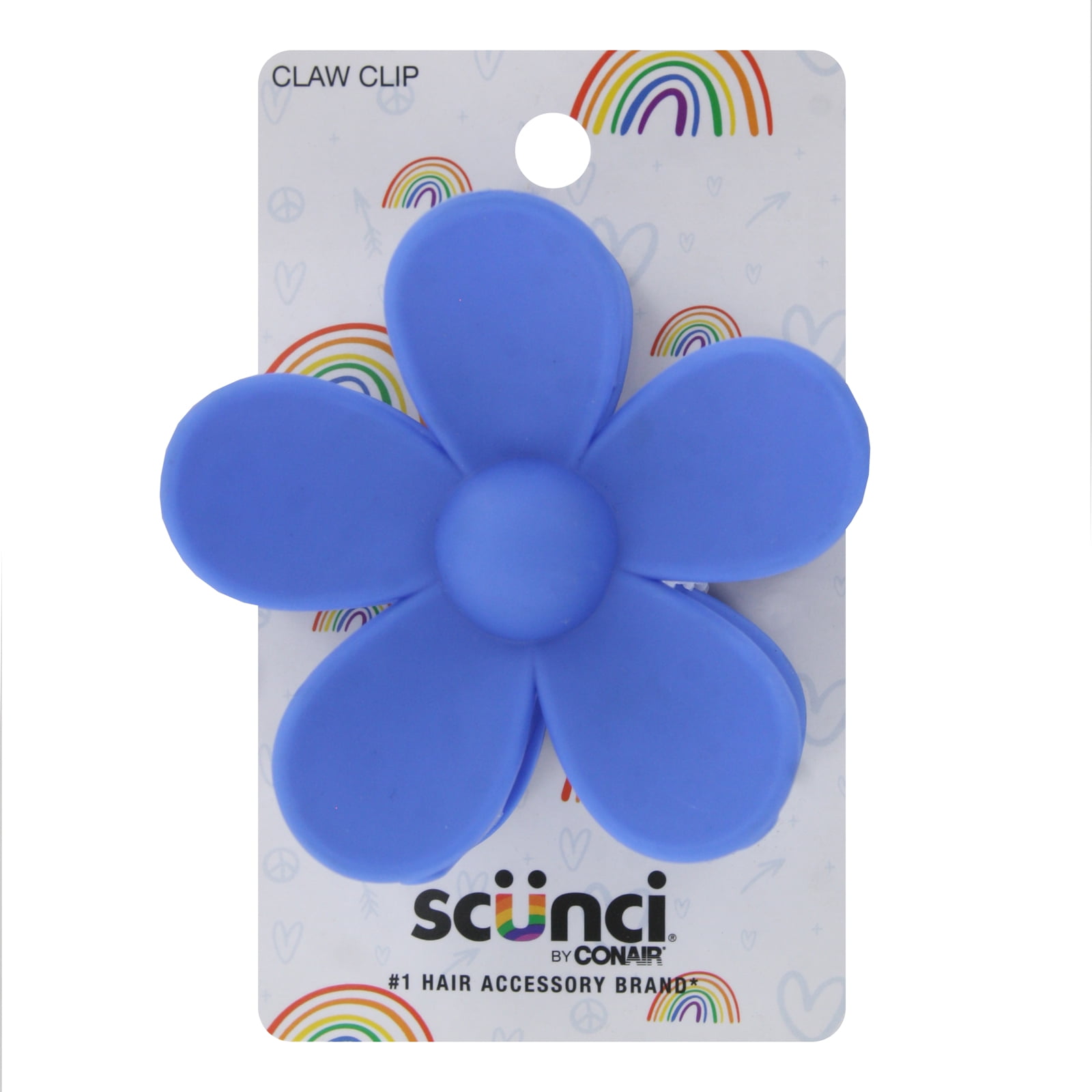 (4 pack) Scunci Flower Jumbo Claw Hair Clip, Color Will Vary, 1-Piece