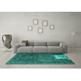 thumbnail image 3 of Ahgly Company Machine Washable Indoor Rectangle Persian Turquoise Blue Traditional Area Rugs, 8' x 10', 3 of 4