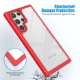 thumbnail image 3 of Casus Shockproof Bumper Hard Clear Back Cover Case for Samsung Galaxy S22 - Red, 3 of 7