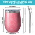 thumbnail image 5 of Floral 12oz Stainless Steel Insulated Wine Tumbler with Lid and Straw – Double Wall Vacuum Mug for Hot & Cold Drinks, 304 Steel Interior, Sweat-Free Design,Thanksgiving,Christmas, Spring,Flower, 5 of 5