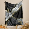 thumbnail image 5 of Black Marble Blanket Black Gold Marble Throw Blanket Flannel Fleece Blanket Black Gold Abstract Marble Texture Kids Boys Girls Blanket Soft Plush Blanket for Bedroom Couch Sofa, 5 of 6