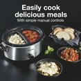 thumbnail image 3 of Proctor Silex 6 Qt Slow Cooker, Double Dish, Nonstick Aluminum Crock with Removable Pot, Stainless Steel, 3 of 8