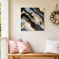 thumbnail image 5 of Canvas Wall Art Abstract Marble Canvas Art Print Black White Gold Gradient Texture Pictures Wall Decor for Living Room Bedroom Artwork Decorations Stretched Framed Ready to Hang 8"x8", 5 of 9