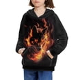 thumbnail image 3 of DISNIMO Fire Wolf Hoodie Kids Hooded Sweatshirts Boys and Girls Matching Hoodies Pullover Sweatshirt with Pockets Child Streetwear Hoodie Size 11-13 Teenage Girl Fall Clothes Black, 3 of 7