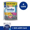 Similac Pro-Advance Infant Formula with Iron, with 2'-FL HMO, For Immune Support, Baby Formula, Powder, 30.8 ounces (4 Count) with Complimentary $25 eGift Card