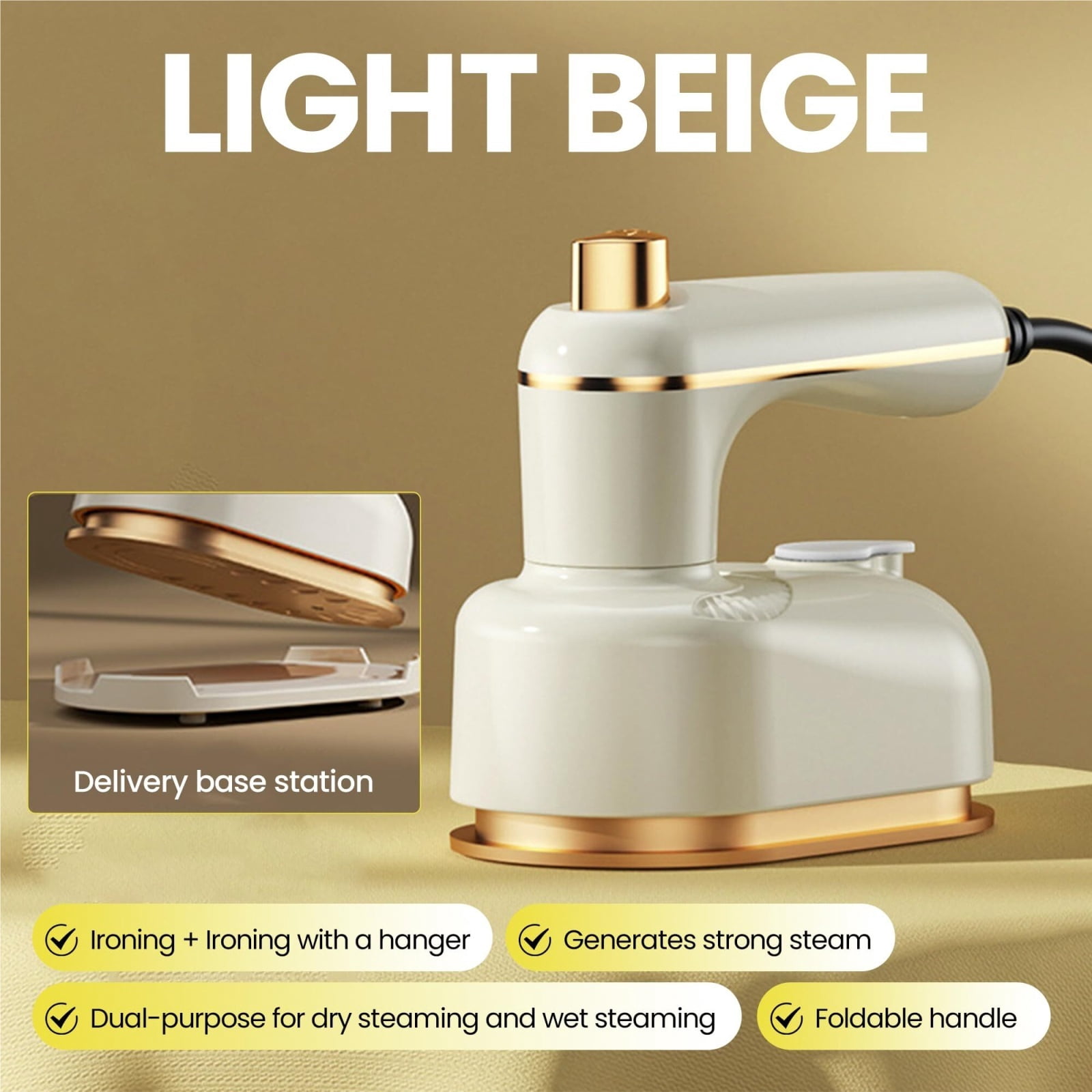 Steam Iron for Clothes, Fast Heat, Travel-Friendly, Lightweight Design, Steam & Dry Ironing