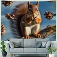 thumbnail image 4 of Orinice  Squirrel Eating Squirrels Printing Decorative tapestry 60x51 inch Suitable for wall hanging, dormitory,wall High-quality fabrics 50x40inch, 4 of 6