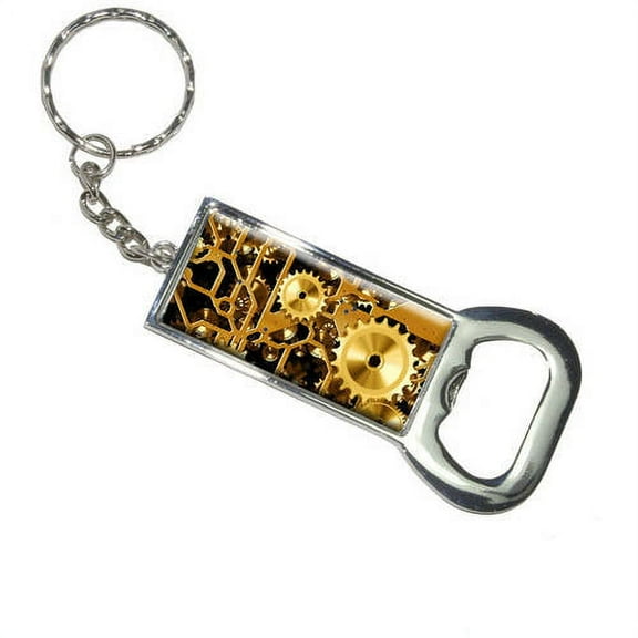 Gears In The Brass Machine Keychain Bottle Bottlecap Opener