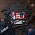 thumbnail image 3 of Jollimate Vintage USA Flag T-Shirt, American Flag Graphic Tee, Patriotic Shirt for Men, 3 of 6