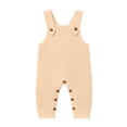 thumbnail image 2 of Lovzfmll Boy's & Girl's Overalls, Solid Color Knit Button Strap Romper, Casual Spring Jumpsuit for Infant 3-6 Months, 2 of 9