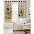 thumbnail image 2 of Yellow Sunflowers Blackout Curtains for Bedroom Living Room Darkening Curtains 63 Inches Long Daisy Bees Elegant Farmhouse Floral Window Curtain 2 Panels Set Window Treatment Grommet Drapes 52"x63", 2 of 9
