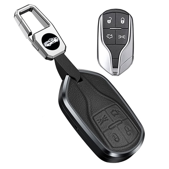 Compatible Key Fob Cover for Jeep Grand Cherokee Dodge Charger Challenger Durango Journey Dart Chrysler 300 Key Case Holder Protector Metal Keychain